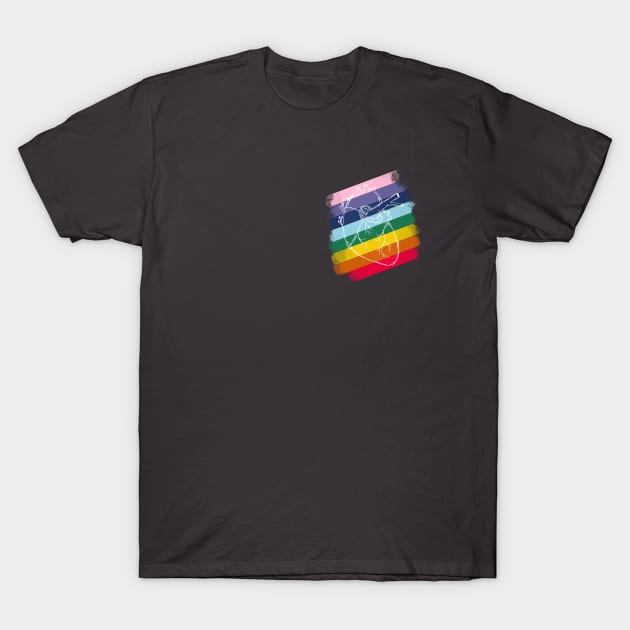 Rainbow Heart on Pocket T-Shirt by KristopherBel